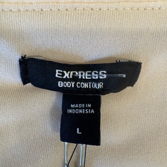Express Body Contour sequine sleeveless beige bodysuit size large NWT - Picture 4 of 6